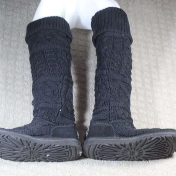 Ugg (Australian) Size 6 Black Cardy Sweater Knit Boots - Picture 3 of 6